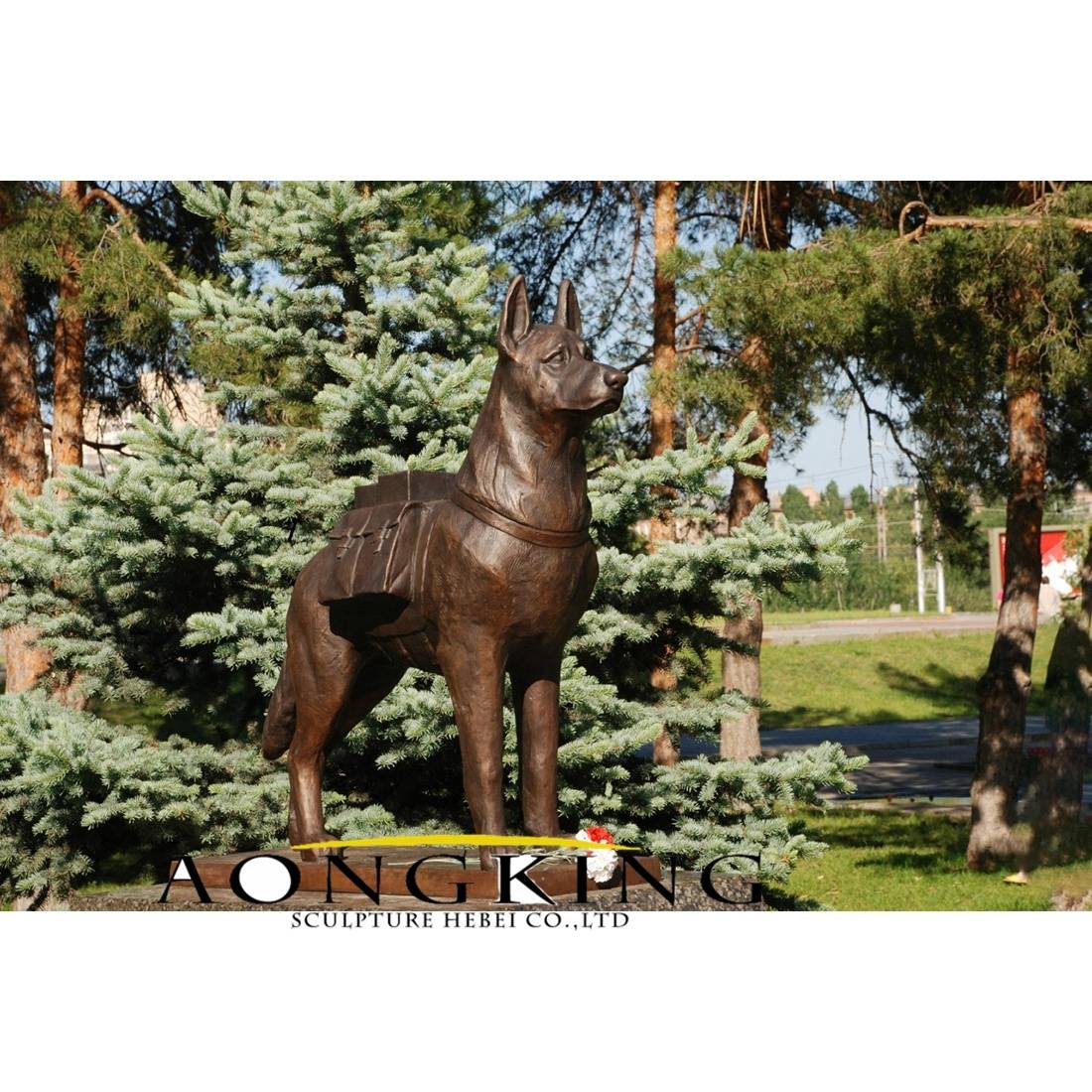 Bronze dog statue (2)