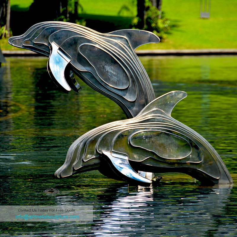 Dolphin statue metal