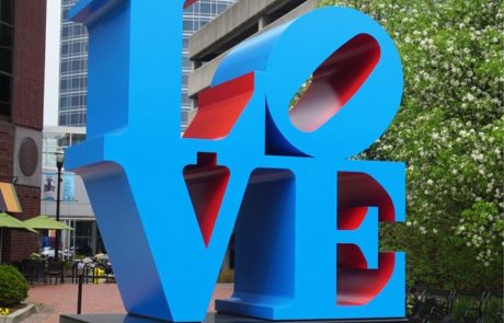 stainless steel paint Letter 'love' sculpture