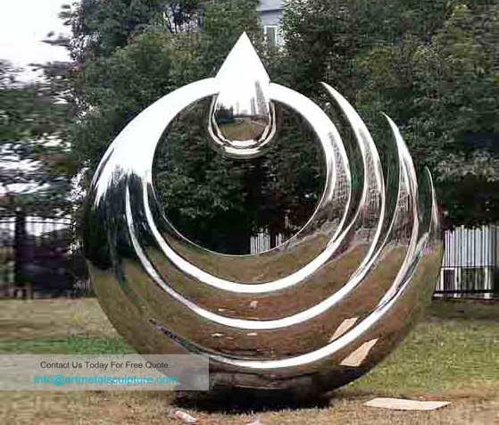 Metal garden polished sculpture