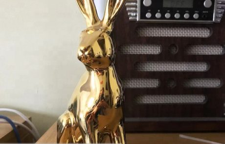 Stainless Steel Golden Rabbit Sculpture