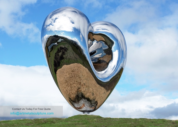Stainless steel heart sculpture