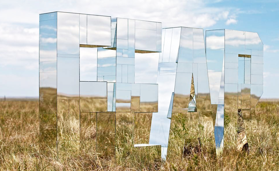 Stainless steel letter sculpture