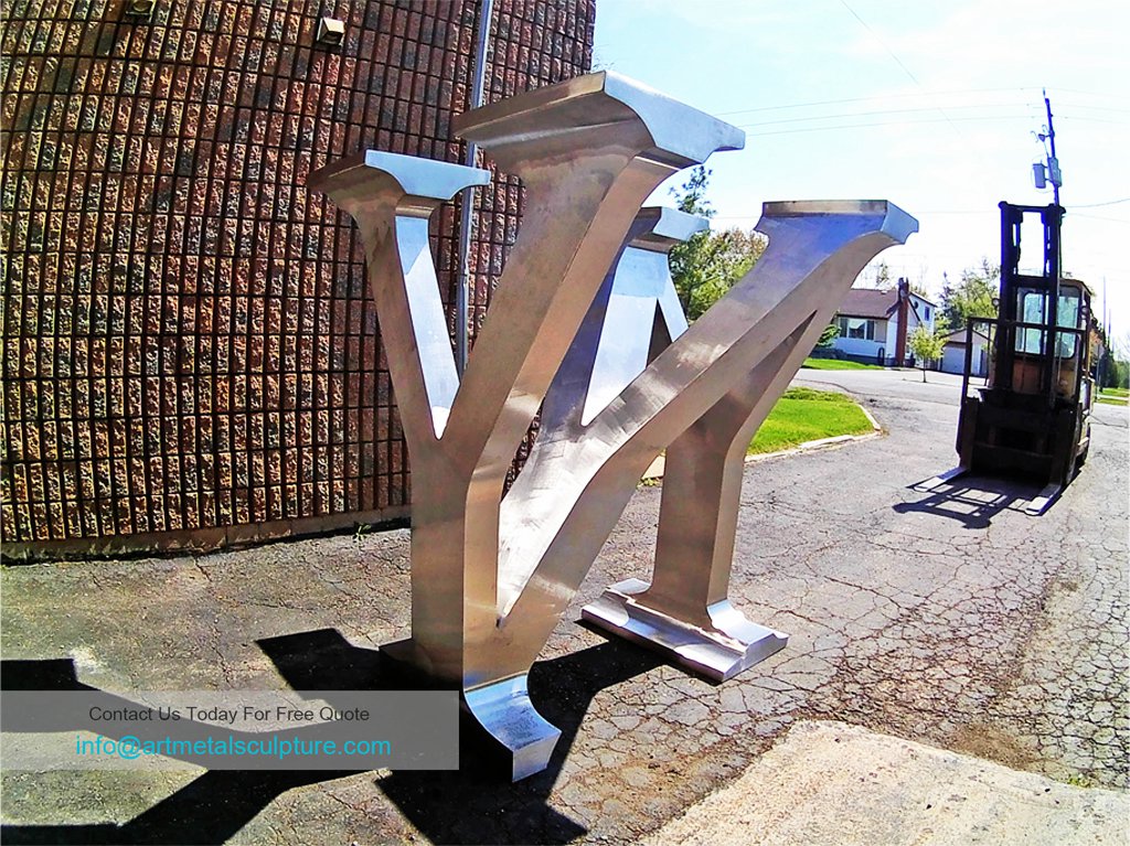 Stainless steel metal letter sculpture