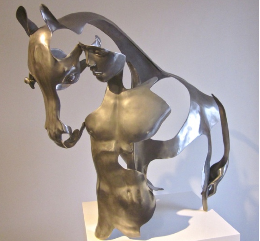 abstract horse head figure sculpture