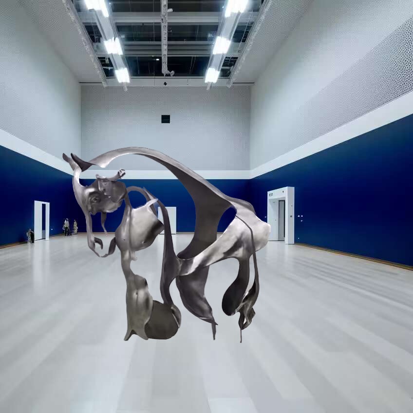 abstract horse sculpture in gallery