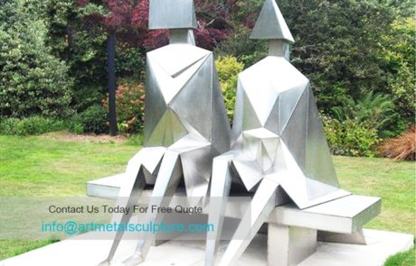famous design stainless steel couple figures sculpture