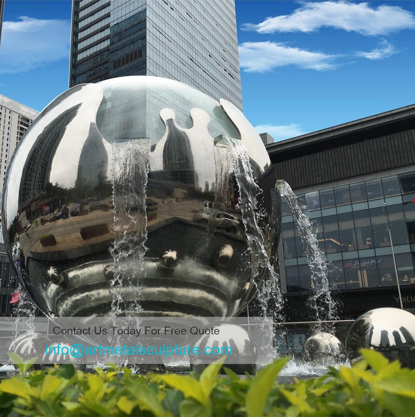 Sculpture stainless steel fountain