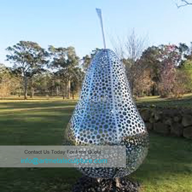 Sculpture stainless steel pear