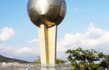 Stainless steel urban art football sculpture