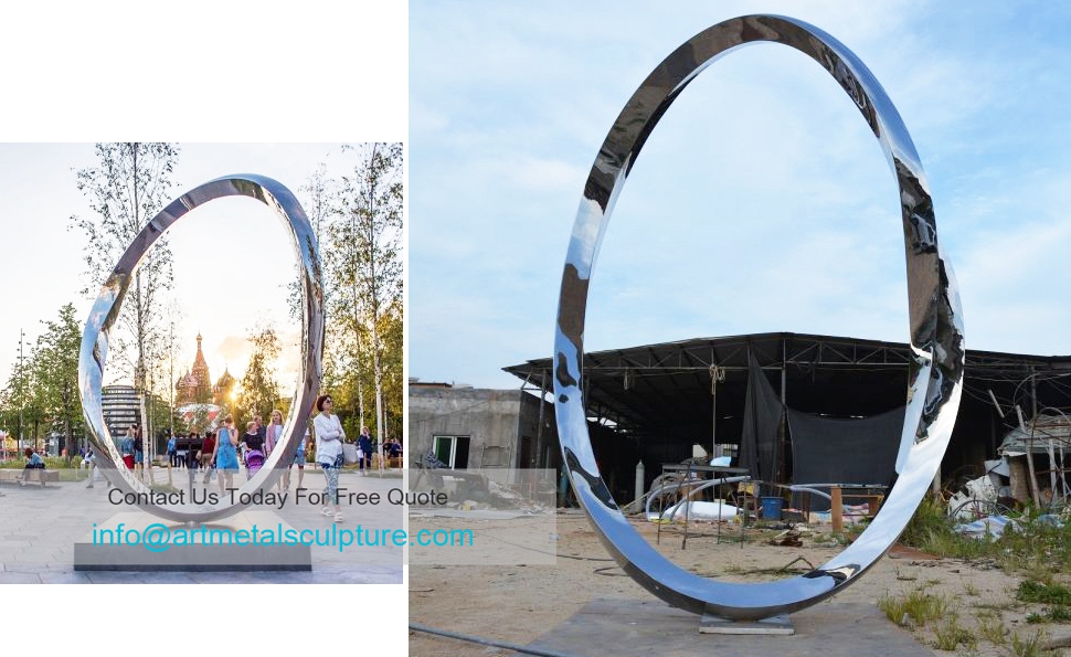 The stainless steel circle sculpture