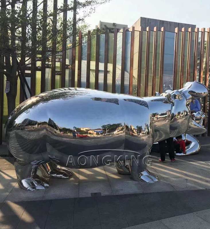 Rhinoceros Mirror sculpture