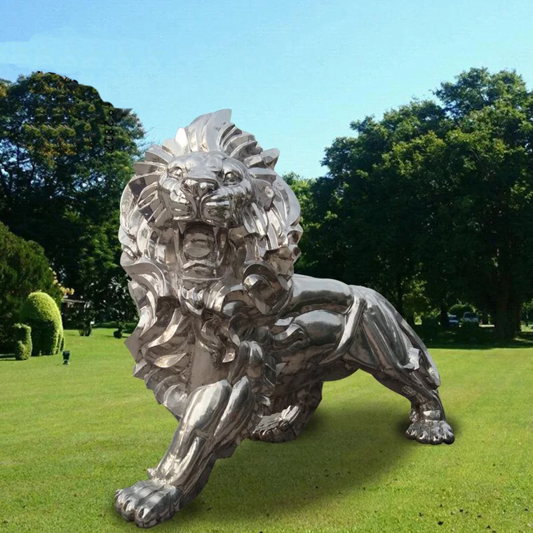 lion stainless steel sculpture
