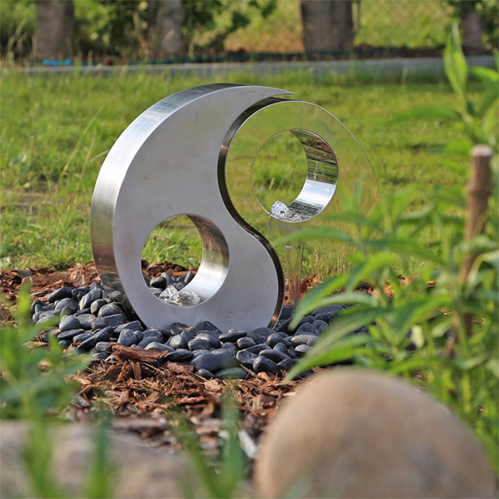 Stainless steel abstract new Tai ji Diagram sculpture 1