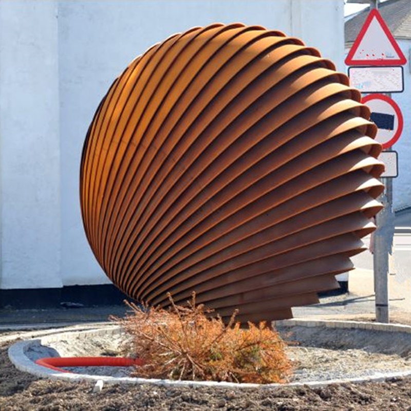 Abstract Modern Art Corten Steel Shell Sculpture For Sale