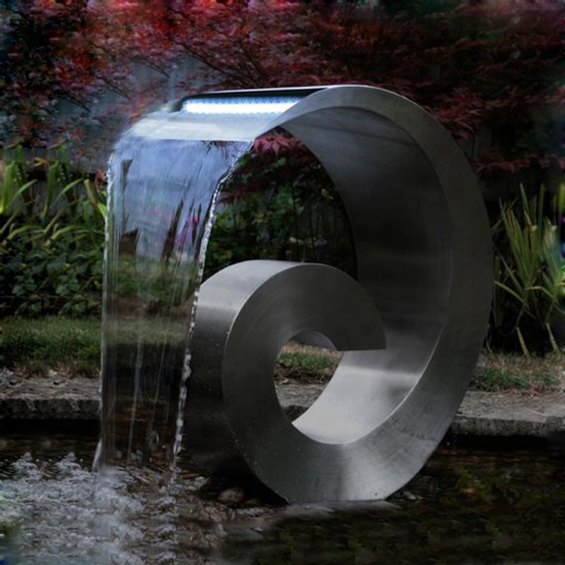 Ammonite Stainless Steel Cascading Water Fountain