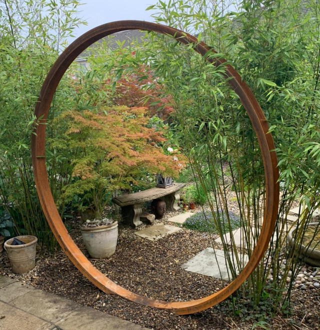 Back garden circle sculpture