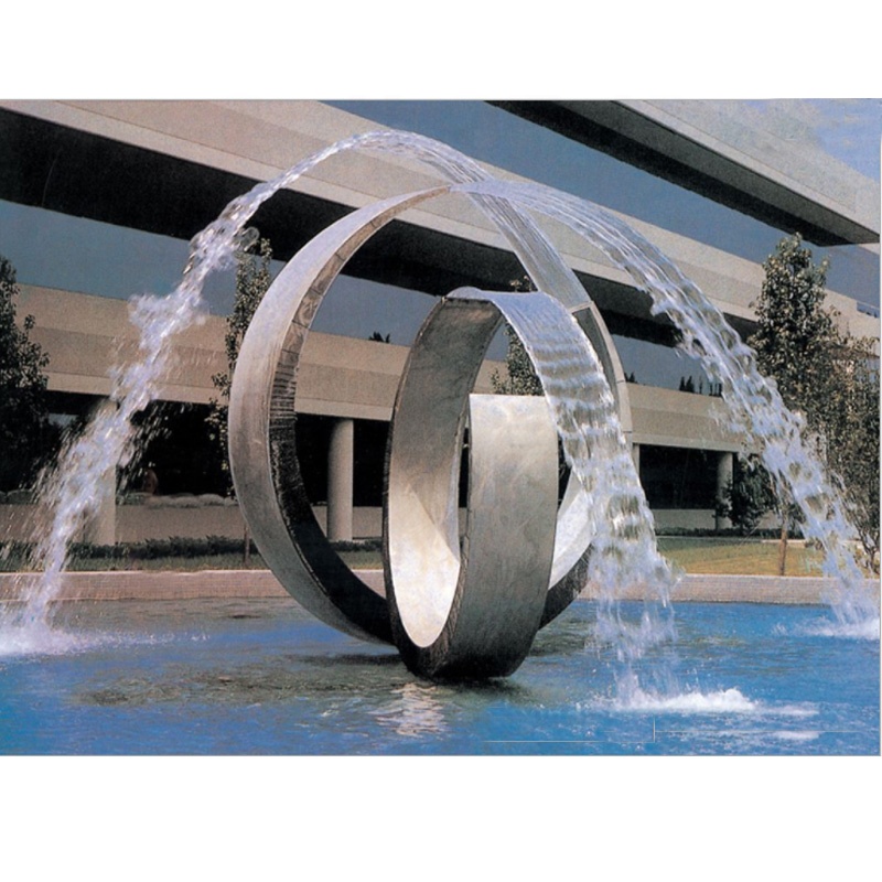 Brushed Finish Garden Metal Outdoor Stainless Steel Water Feature Fountain