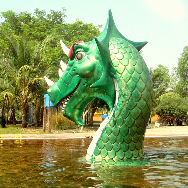 Car painting green stainless steel dragon water fountain 