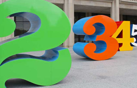 Colorful Modern Outdoor Stainless Steel Number Sculpture