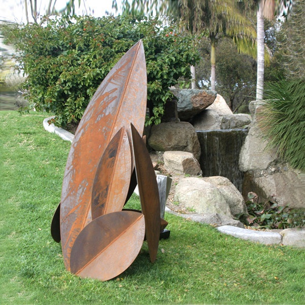 Contemporary Garden Decoration Corten Steel Leaf Sculpture