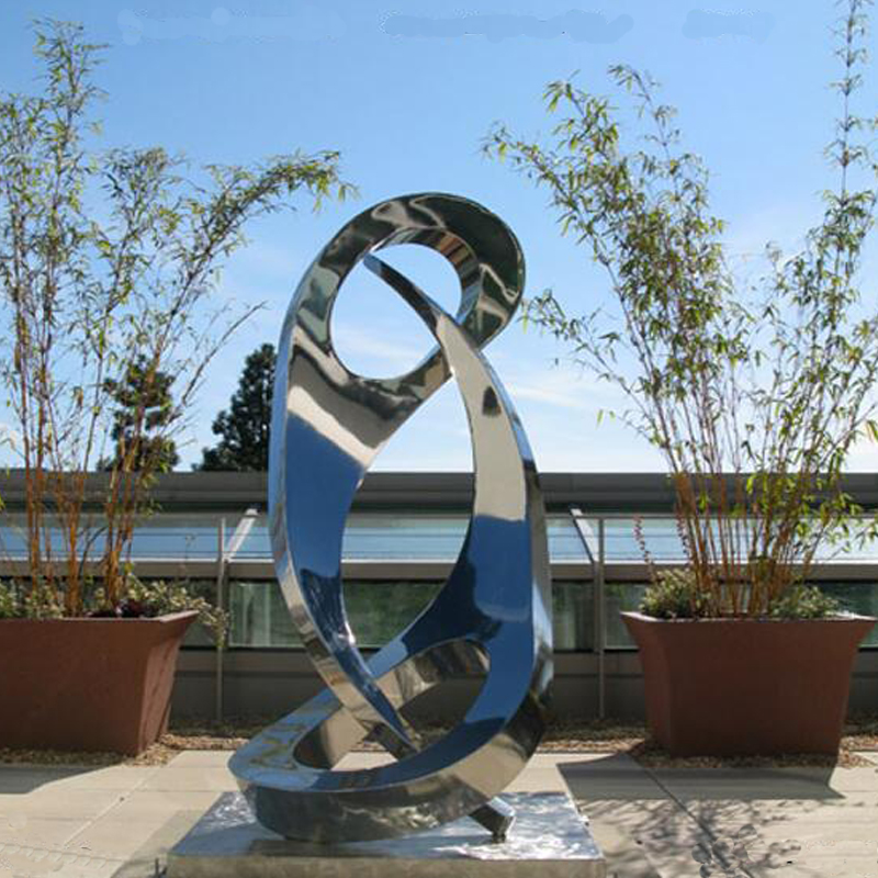 Contemporary Modern Stainless Steel Outdoor Sculpture 