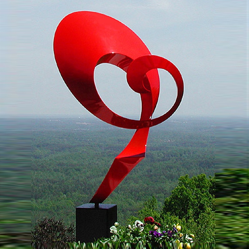 Contemporary Stainless Steel Painted Garden Sculpture For Sale 