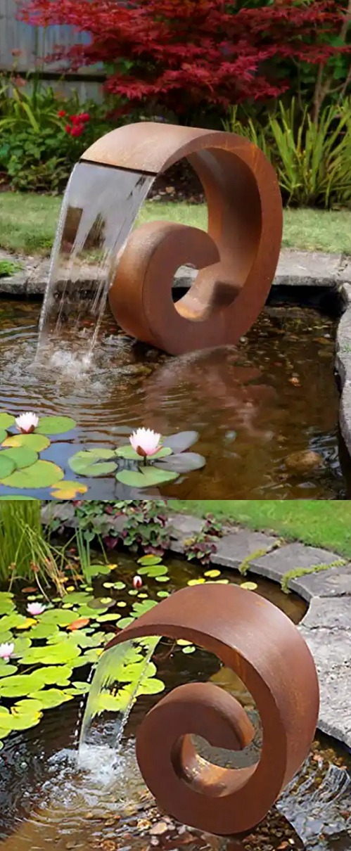 Corten Steel Outdoor Water Fountain