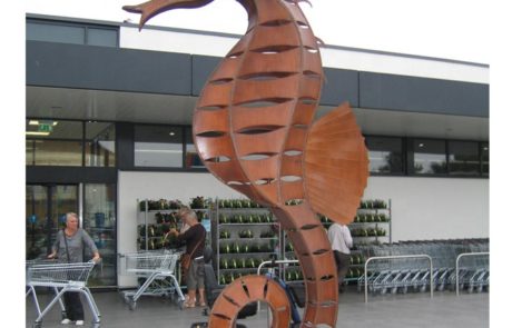 Corten Steel Seahorse Outdoor Metal Animal Sculpture