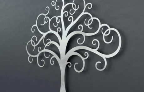 Delicate Metal Tree Stainless Steel Wall Art Decor Sculpture