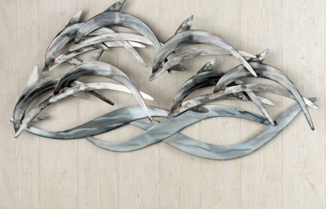 Dolphin Home Decor Stainless Steel Sculpture Metal Wall Art
