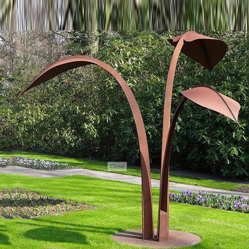 Garden Art Corten Steel Leaf Metal Tree Sculpture 