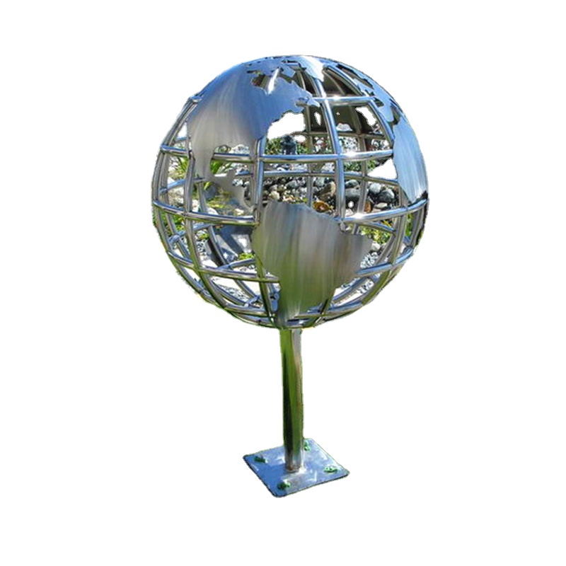 Garden Art Decor Large Metal Sculptures Hollow Steel Sphere Globe 