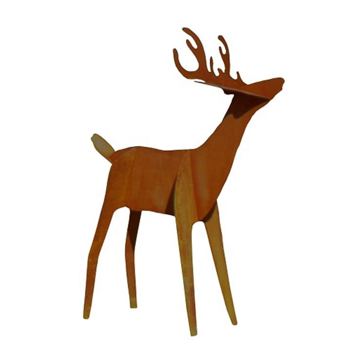 Garden Corten Steel Animal Outdoor Rusty Deer Sculpture