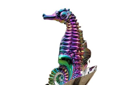 Garden Decoration Colorful Seahorse Metal Stainless Steel Hippocampus Sculpture