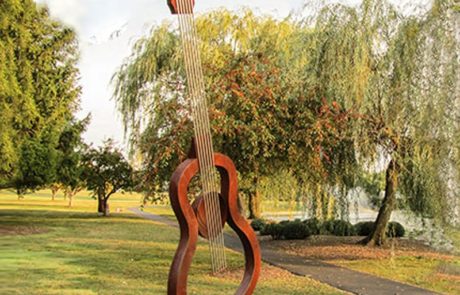 Garden Metal Guitar Musical Instrument Sculpture