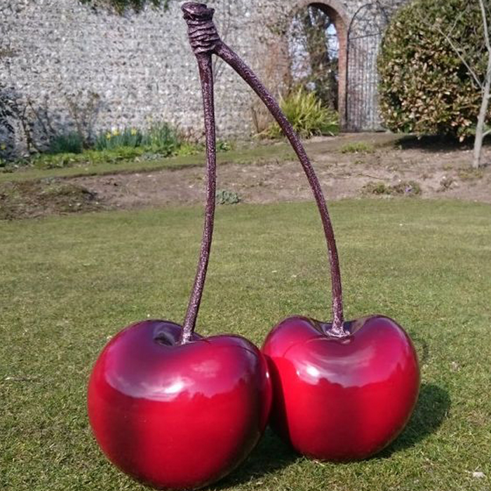 Garden Stainless Steel Cherry Metal Sculpture 
