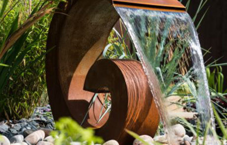 Garden Waterfall Corten Steel Outdoor Water Fountain