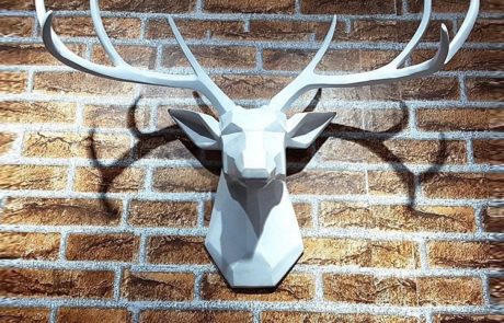 Home Decoration Metal Car Painted Deer Stainless Steel Deer Wall Art Sculpture