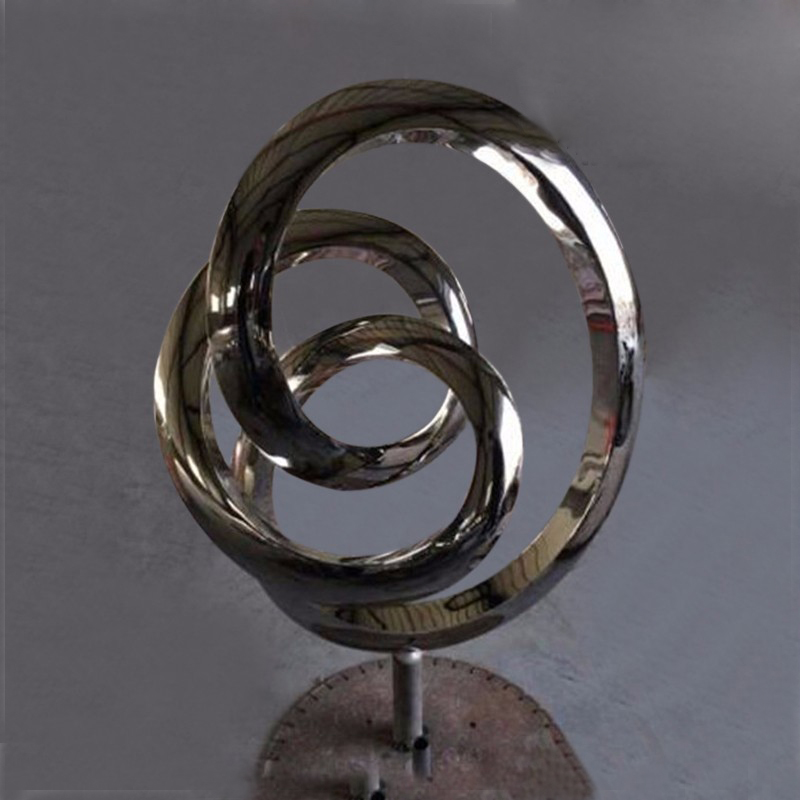 Indoor Decor Polished Metal Art Stainless Steel Knot Sculpture
