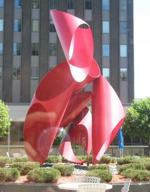 Industrial art red sculpture (1)