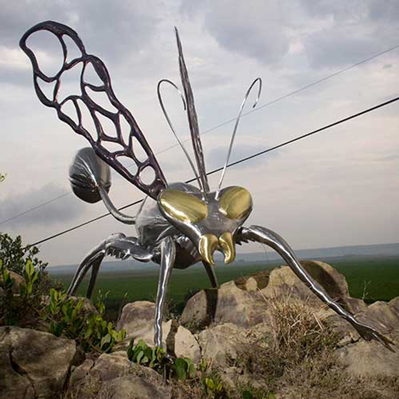 Insect Stainless Steel Animal Sculpture Modern Art Garden 