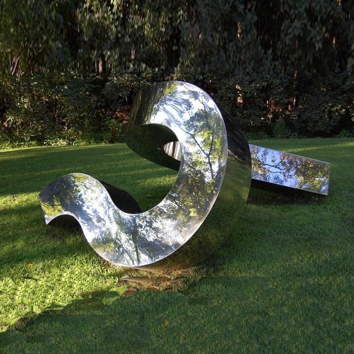 Large Abstract Polished Stainless Steel Sculpture
