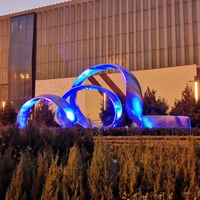 Large City Lights Landmark Stainless Steel Outdoor Sculpture
