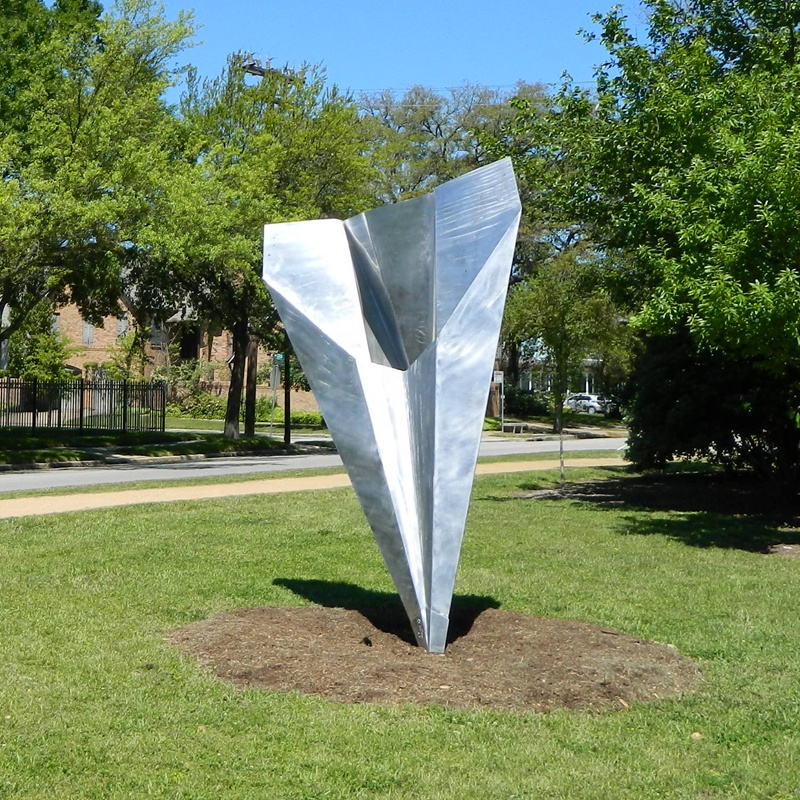 Large Folded Metal Airplane Stainless Steel Garden Sculpture 