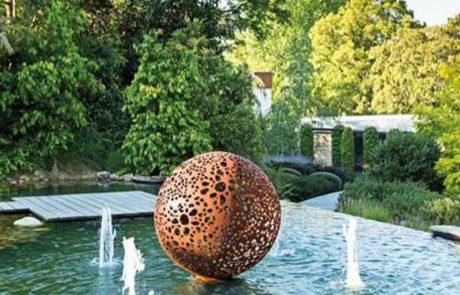 Large Garden Ornament Corten Steel Hollow Metal Sphere