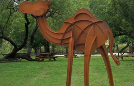 Large Handmade Camel Animal Corten Steel Metal Sculpture