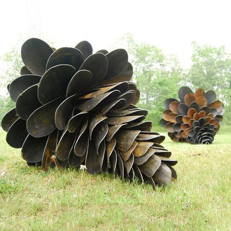 Large Metal Pine Cone Garden Corten Steel Sculpture 