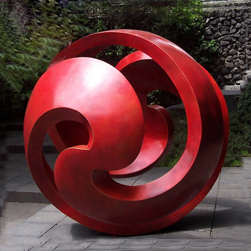 Large Modern Arts Abstract Stainless steel Painted Ball Sculpture for Outdoor decoration