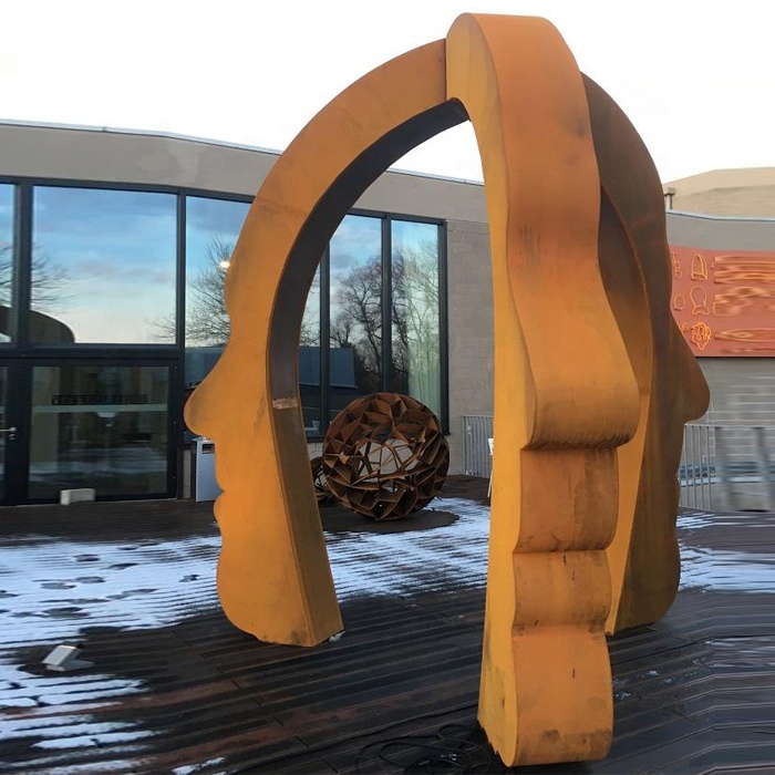 Large Outdoor Metal Face Corten Steel Garden Sculpture